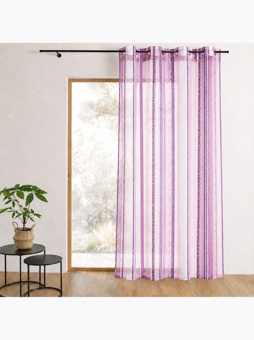 Gordijn van jacquard-organza met verticale strepen - Kiabi