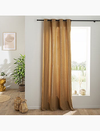 Gordijnpaneel Dreamy van katoenbatist met 8 ringen kakigroen – Future Home