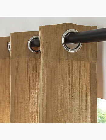 Gordijnpaneel Dreamy van katoenbatist met 8 ringen kakigroen – Future Home