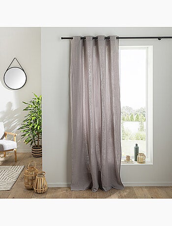 Gordijnpaneel Dreamy van katoenbatist met 8 ringen kakigroen – Future Home