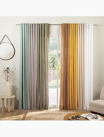 Gordijnpaneel Dreamy van katoenbatist met 8 ringen kakigroen – Future Home
