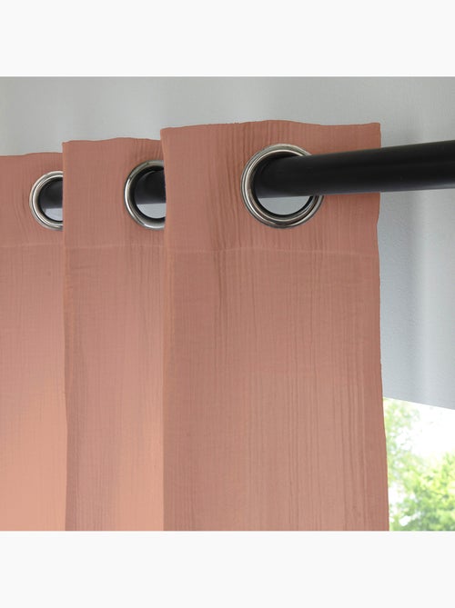 Gordijnpaneel Dreamy van katoenbatist met 8 ringen roze – Future Home - Kiabi