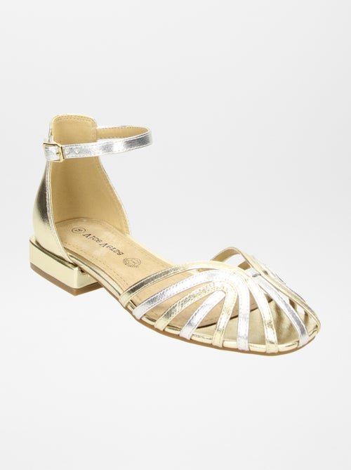 Goud- en zilverkleurige sandalen - Kiabi