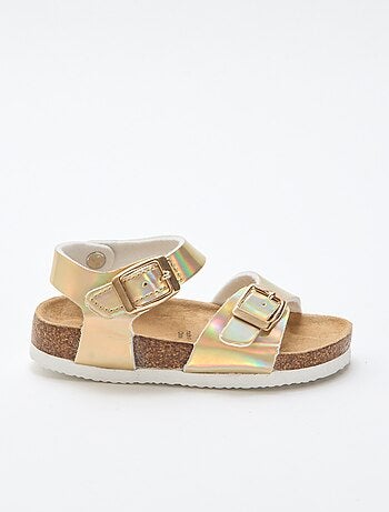 Sandaal met luipaardprint en bandjes