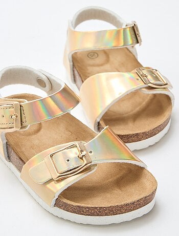 Sandaal met luipaardprint en bandjes