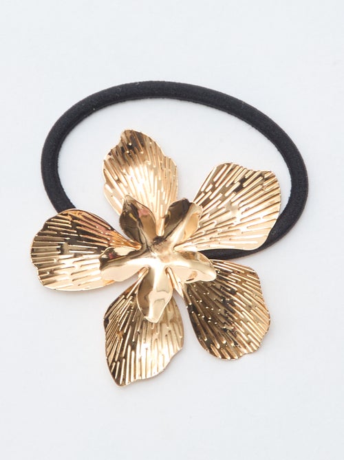 Goudkleurige krokodillenklemmen in bloemvorm - Kiabi