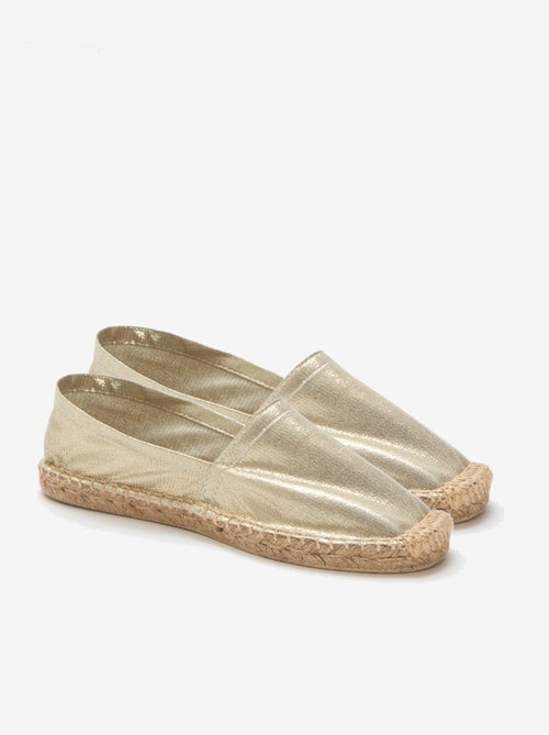 Goudkleurige platte espadrille - Kiabi