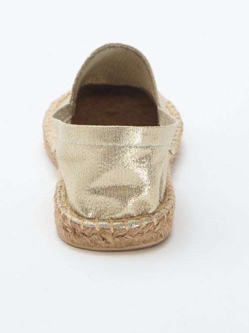 Goudkleurige platte espadrille - Kiabi