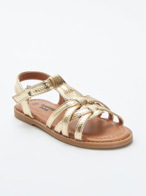 Goudkleurige sandalen met bandjes - Kiabi