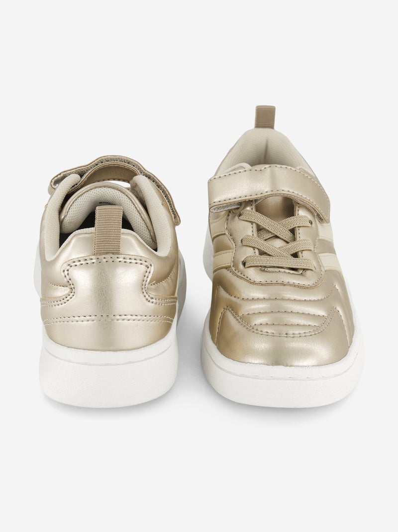 Goudkleurige sneakers met klittenbandsluiting Geel - Kiabi