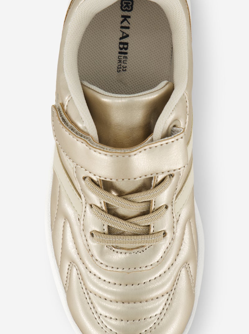 Goudkleurige sneakers met klittenbandsluiting Geel - Kiabi