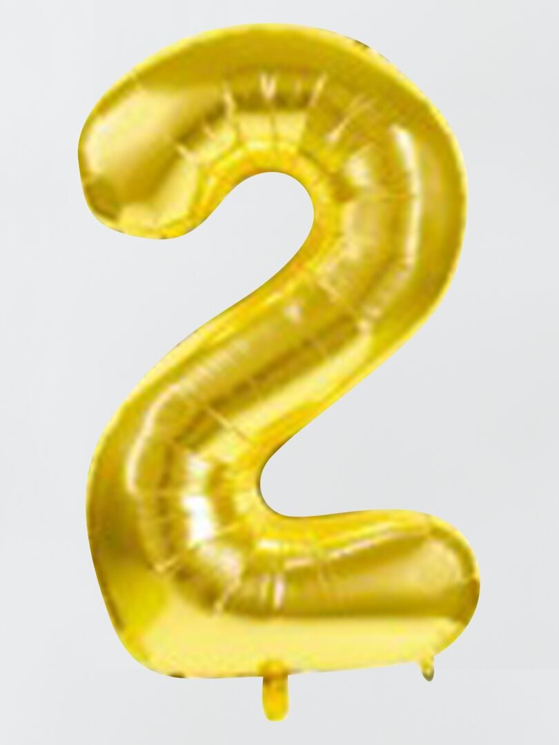 Ballon Chiffre 3 - Dore (86 cm) - Au Coeur du Jeu