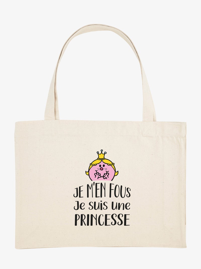 Grand cabas JE M EN FOUS JE SUIS UNE PRINCESSE Beige - Kiabi