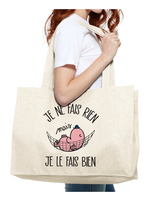 Grand cabas JE NE FAIS RIEN MAIS JE LE FAIS BIEN - Kiabi