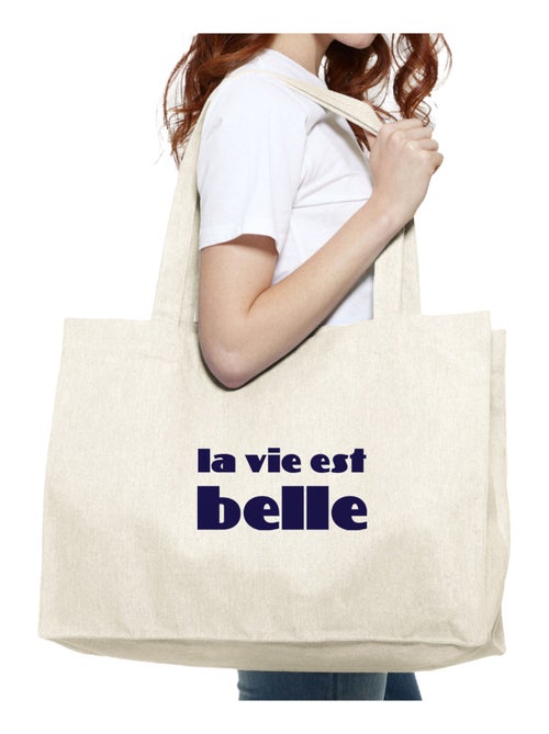 Grand cabas LA VIE EST BELLE CŒUR - Kiabi Grand cabas LA VIE EST BELLE CŒUR - Kiabi