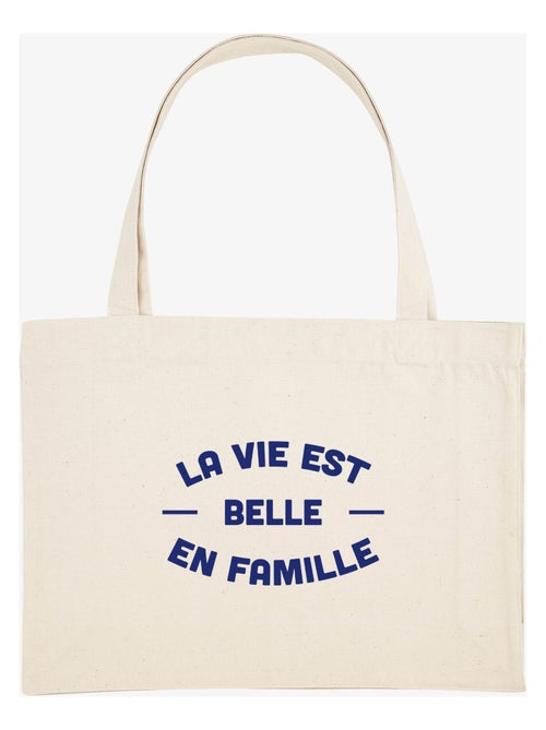 Grand cabas LA VIE EST BELLE EN FAMILLE 2 FACE - Kiabi Grand cabas LA VIE EST BELLE EN FAMILLE 2 FACE - Kiabi