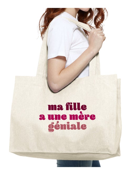Grand cabas MA FILLE A UNE MÈRE GÉNIALE - Kiabi Grand cabas MA FILLE A UNE MÈRE GÉNIALE - Kiabi