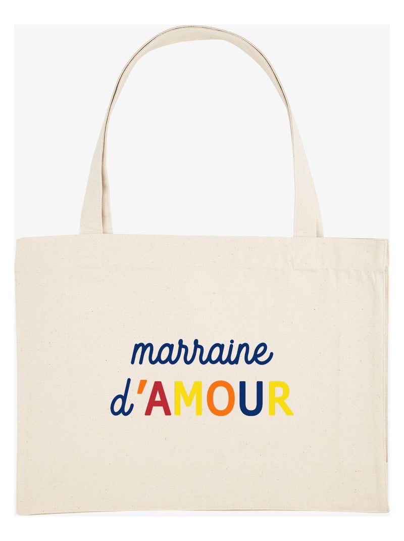 Grand cabas MARRAINE D'AMOUR COLORÉE WAF Beige - Kiabi