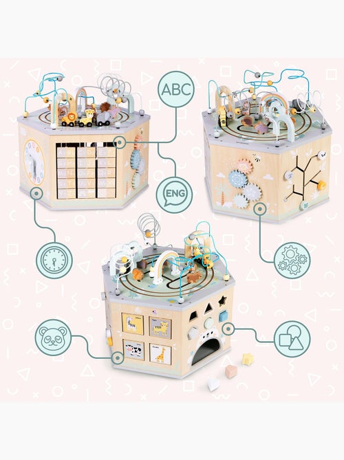 Grand cube d'activités bois montessori train alphabet mamabrum - Kiabi