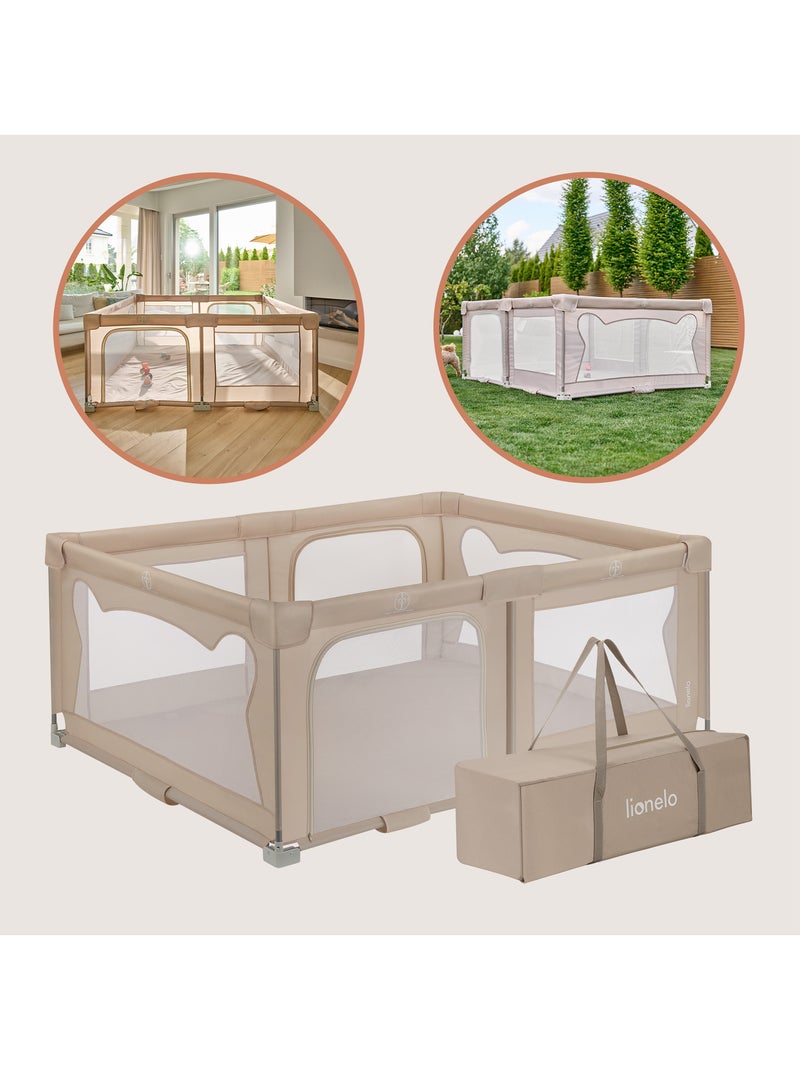 Grand Parc bébé LIONELO Florence - Très rapide montage - Très grand espace - Sac inclus Beige - Kiabi