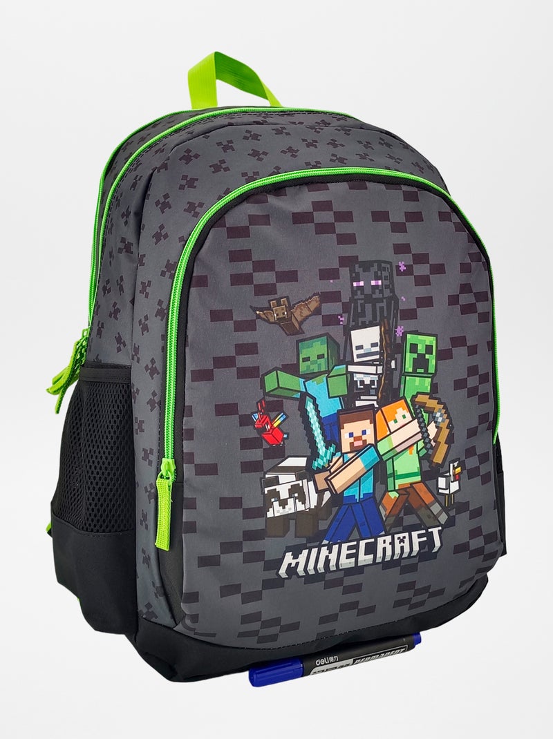 Grand sac à dos 'Minecraft' Gris - Kiabi