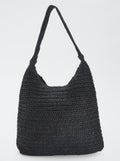 Grand sac en paille Noir - Kiabi