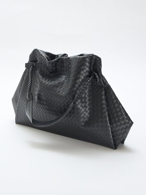 Grand sac en simili effet tressé - Kiabi