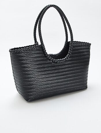 Grand sac tressé de forme rectangulaire