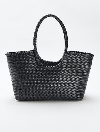 Grand sac tressé de forme rectangulaire