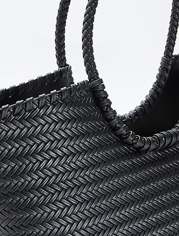 Grand sac tressé de forme rectangulaire