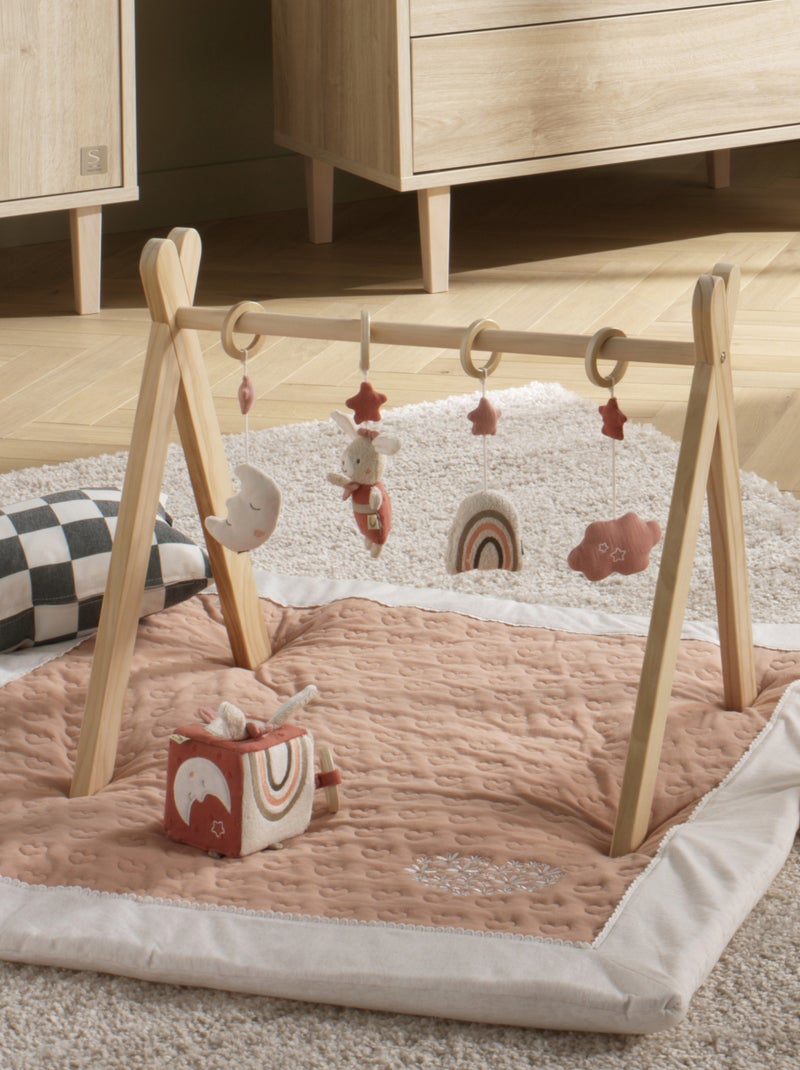 Grand tapis de jeu en coton matelassé - sauthon Blanc Rose - Kiabi