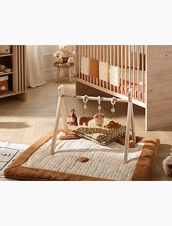 Grand tapis de jeu en double gaze de coton et sherpa - sauthon