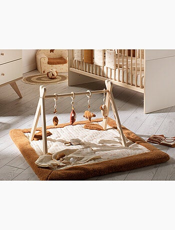 Grand tapis de jeu en double gaze de coton et sherpa - sauthon