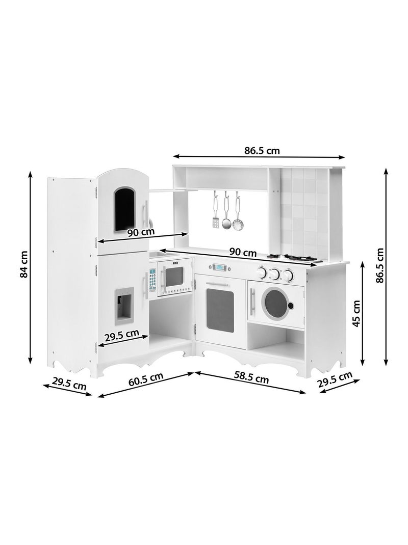 Grande cuisine d'angle bois avec lave-linge mamabrum N/A - Kiabi