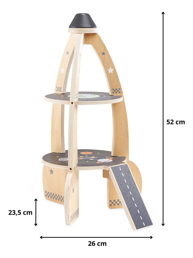 Grande fusée spatiale en bois avec garage et extras mamabrum N/A - Kiabi