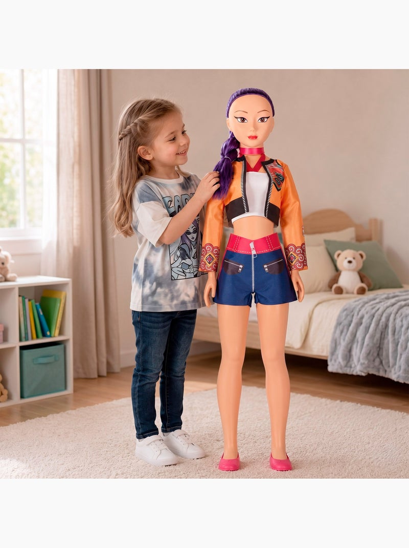 Grande poupée de 105 cm cheveux lilas +3 ans k-pop diva squad N/A - Kiabi
