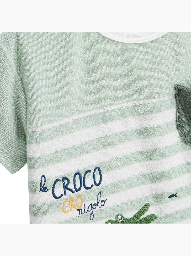 Grappig Crocro badstof T-shirt Kaki - Kiabi