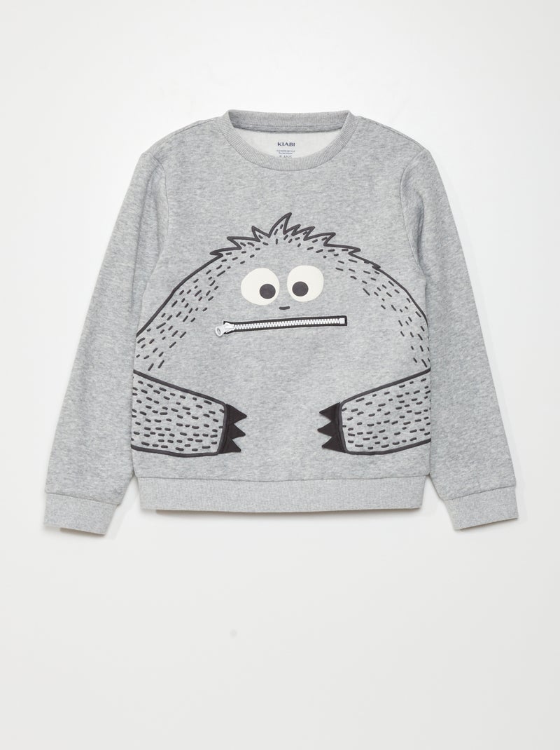 Grappige sweater van joggingstof Grijs - Kiabi