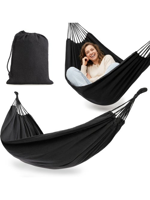 Graue boho-gartenhängematte 200 × 150 cm mit transporttasche - Kiabi