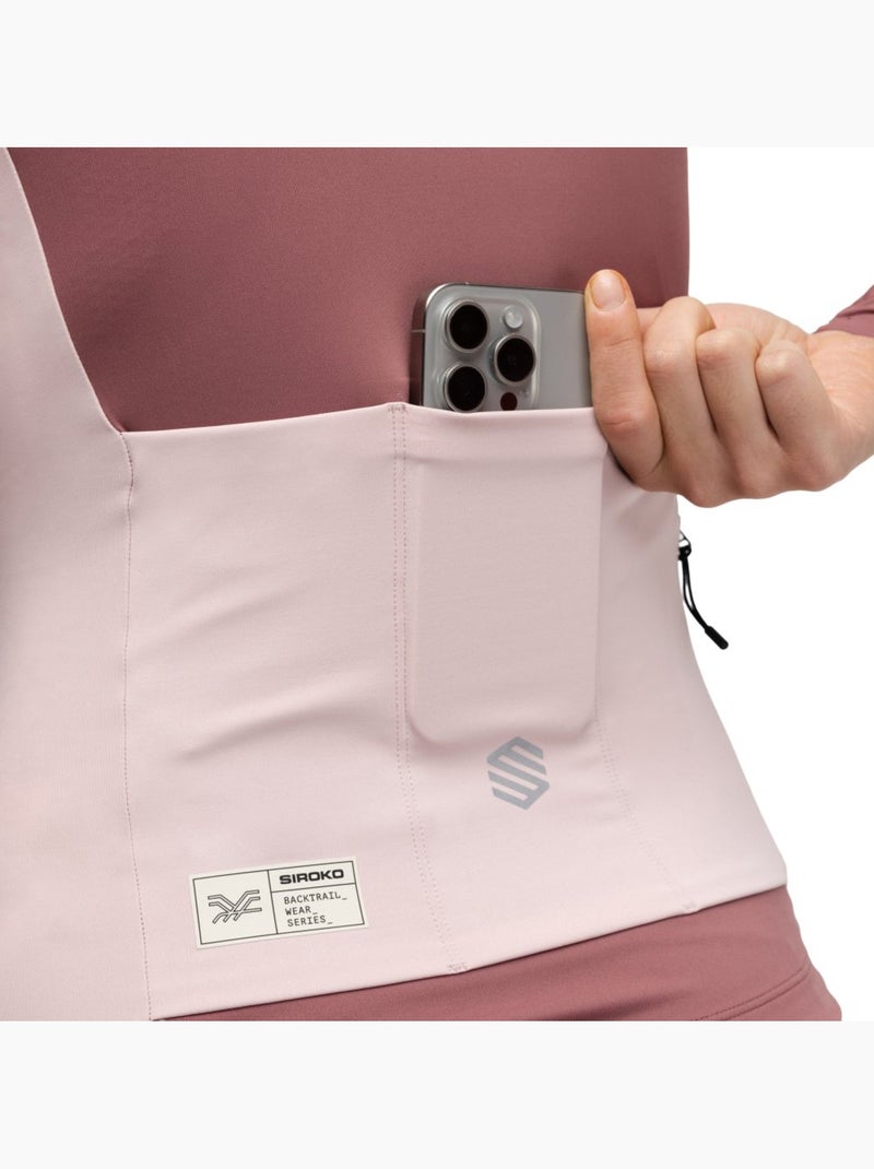Gravel wielershirt lange mouwen dames Bruin - Kiabi