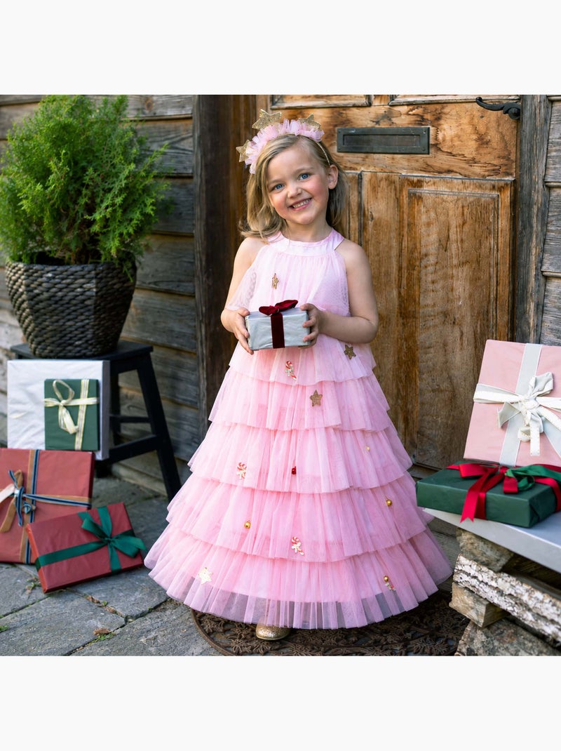 Great pretenders | déguisement enfant robe de princesse de noël avec serre tête Rose - Kiabi