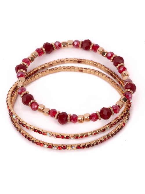 Great pretenders | set de 3 bracelets rubis rouge - Kiabi