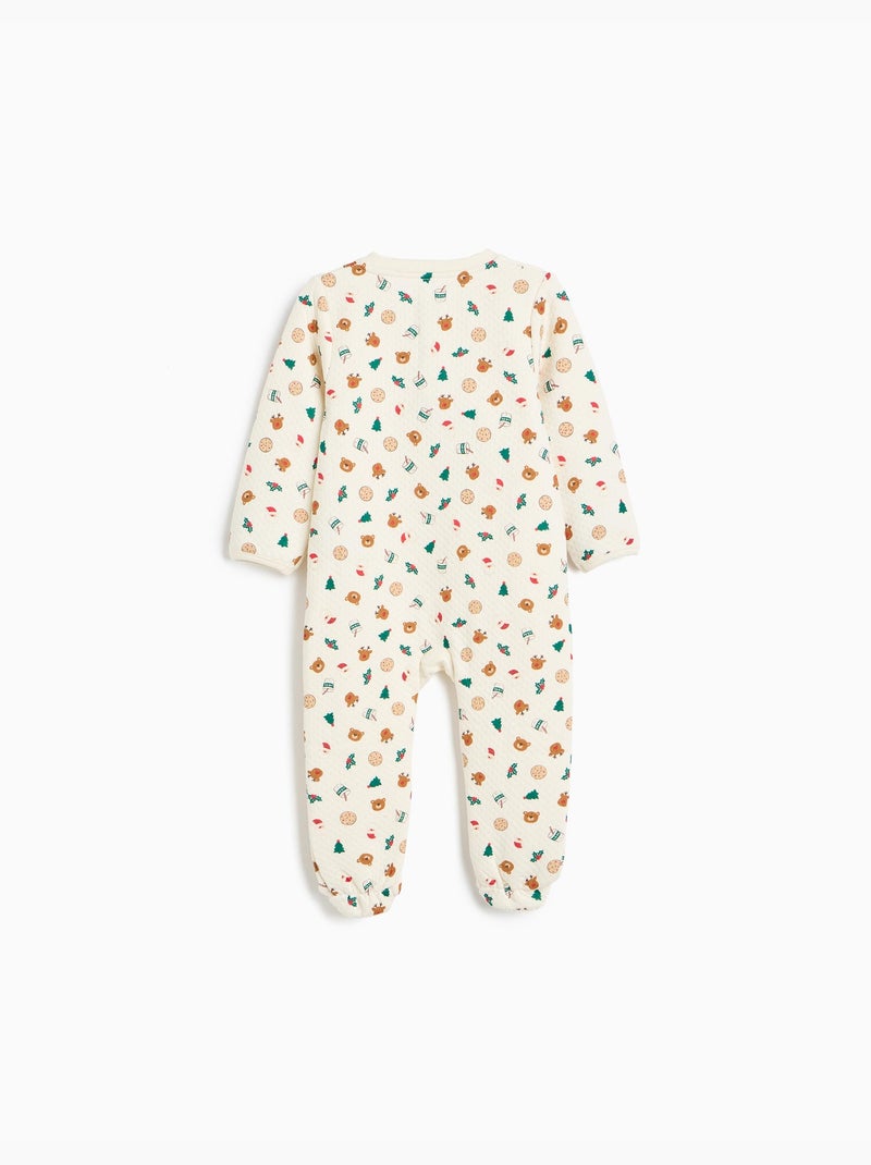Grenouillère de noël en maille interlock, mo fashion Beige - Kiabi