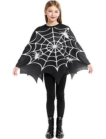 Griezelig spinnenwebkostuum of -poncho