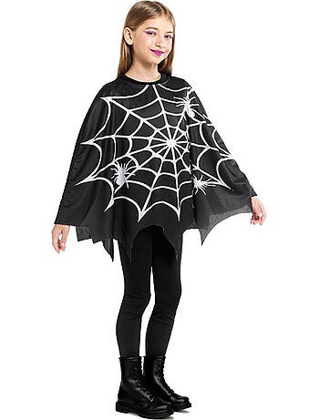 Griezelig spinnenwebkostuum of -poncho