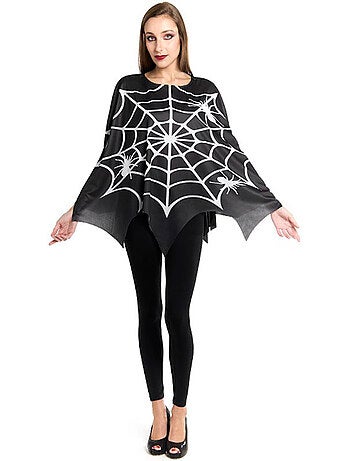 Griezelig spinnenwebkostuum of -poncho