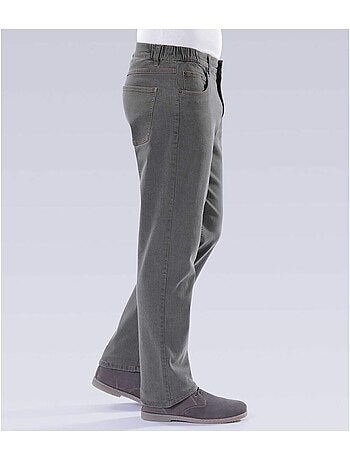 Grijze jeans met elastische zijkanten - ATLAS FOR MEN