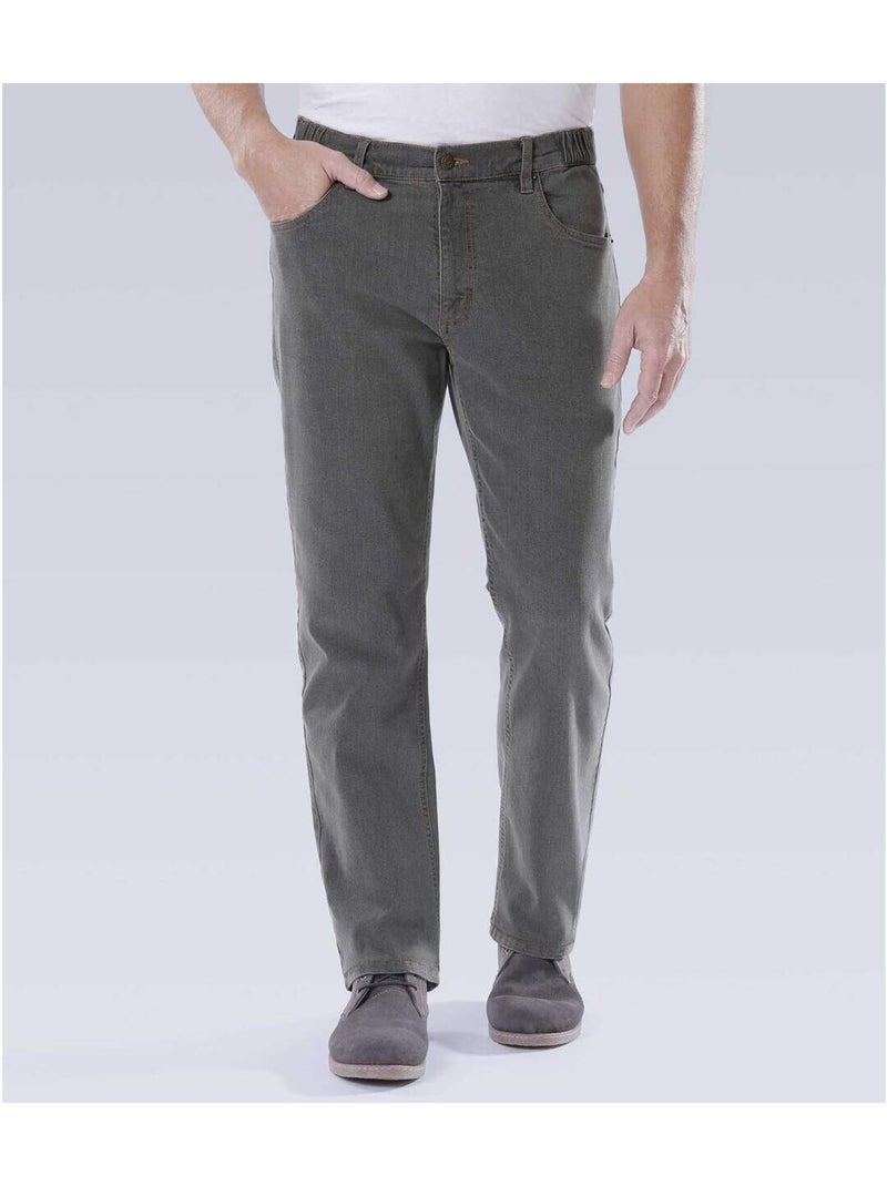Grijze jeans met elastische zijkanten - ATLAS FOR MEN Grijs - Kiabi