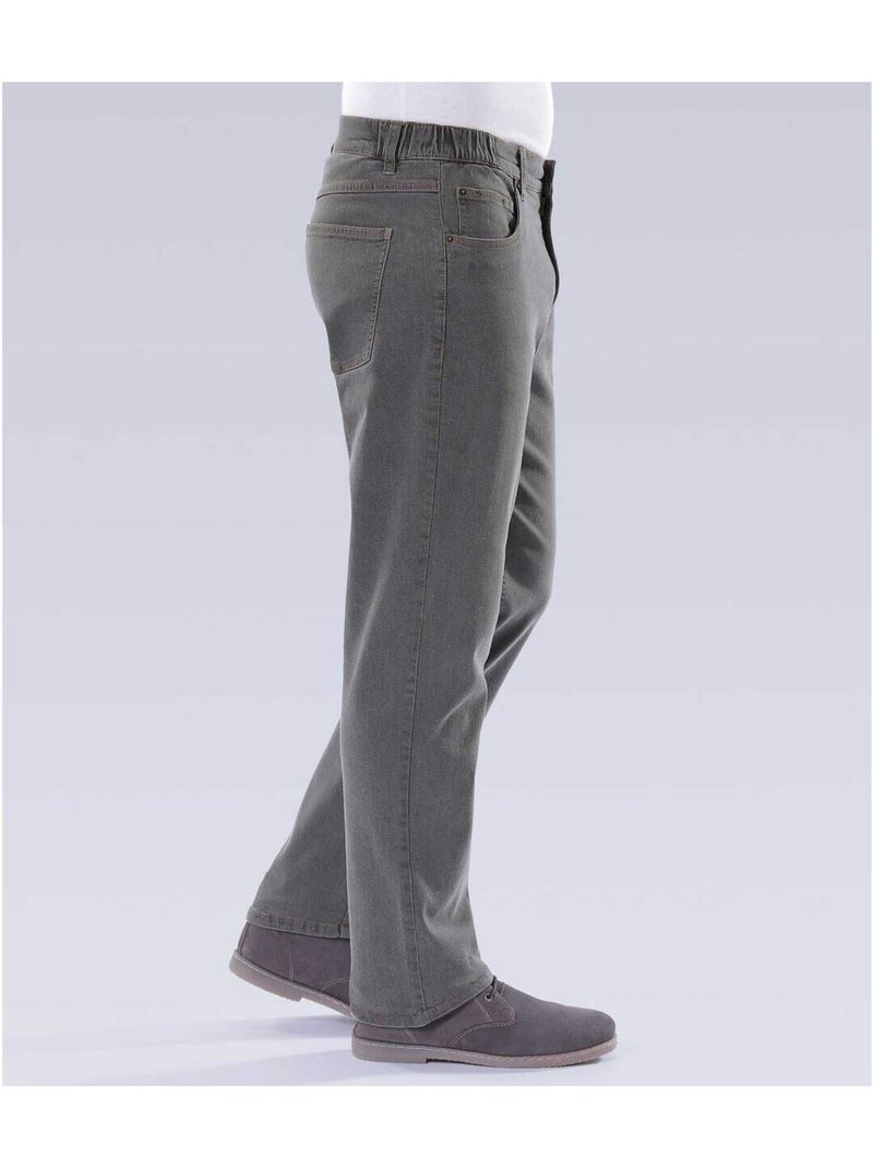 Grijze jeans met elastische zijkanten - ATLAS FOR MEN Grijs - Kiabi