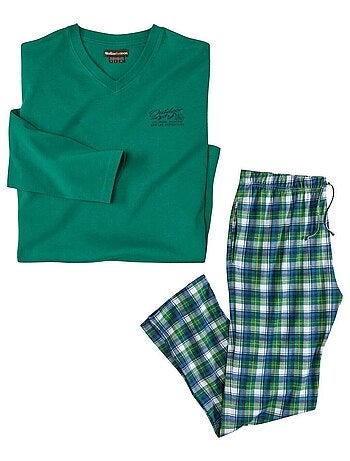 Groen geruite pyjama van katoen - atlas for men